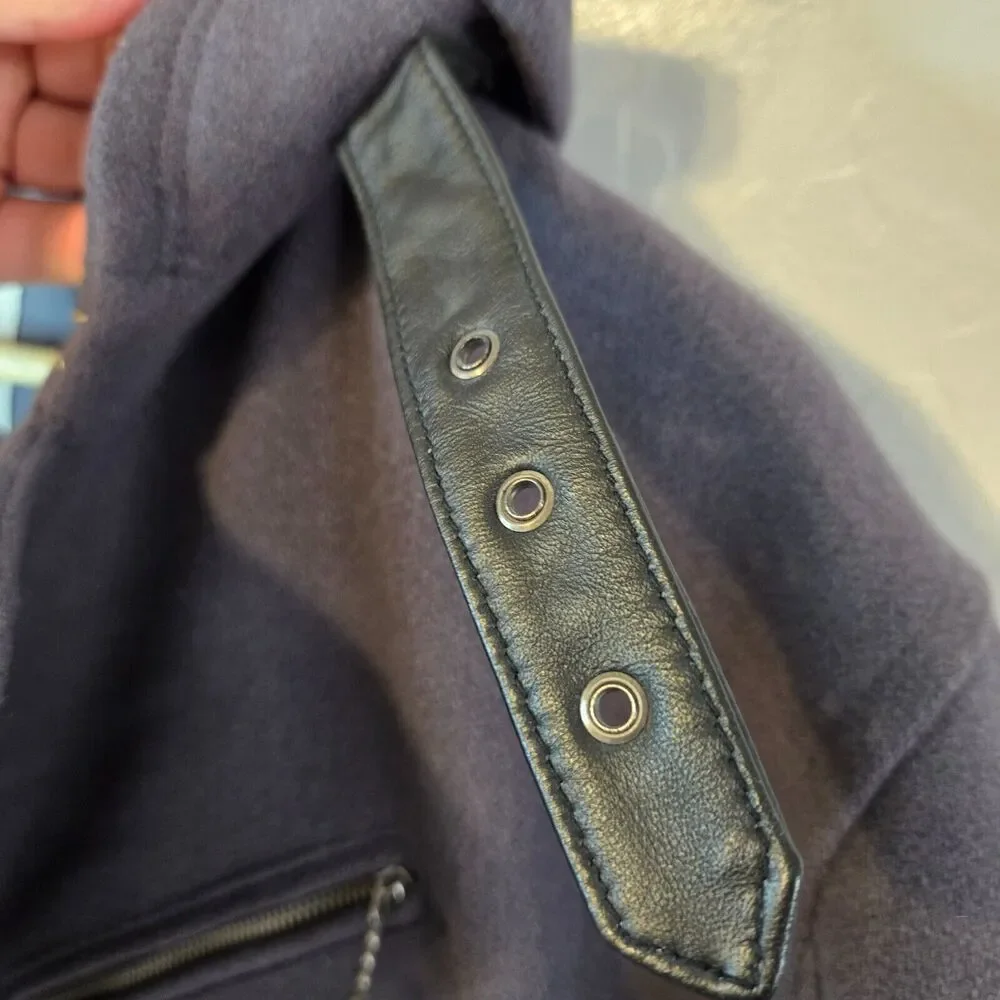 Diesel Only The Brave Gray Double Breasted Outdoor Men's Pea Coat Size 2XL